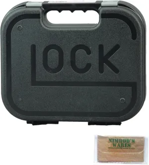 Nimrod's Wares OEM Gun Case Compatible with Glock All Models Lockable Bundle with Bore Brush, Cleaning Rod, 2 Keys, and Microfiber Cloth