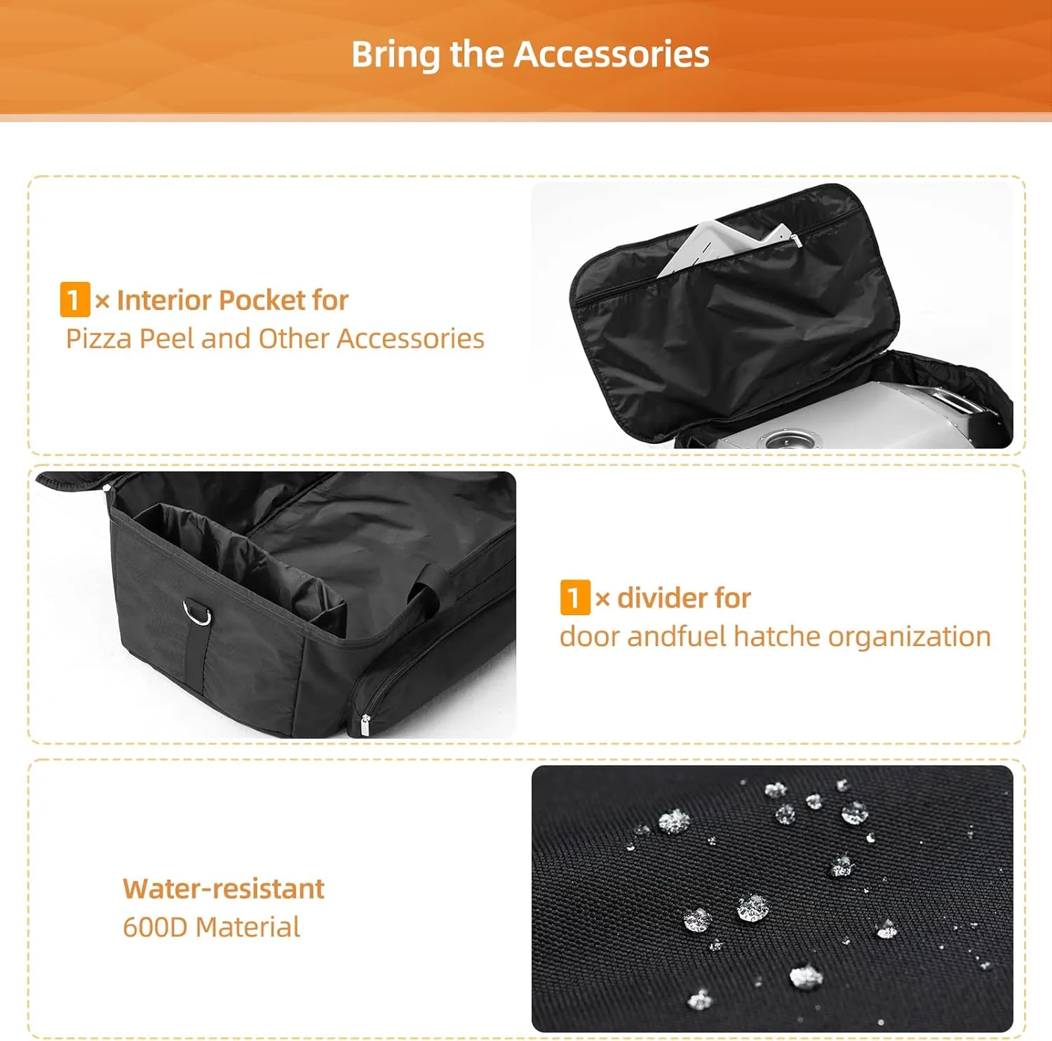 NOELIFE Bag for Ooni Karu 12 & 12G, Portable Carrying Case with Pockets for Ooni Pizza Oven Accessories, Padded Carry Bag Made of Thickened Fabric, Heavy-Duty and Water Resistant (Oven Not Included)
