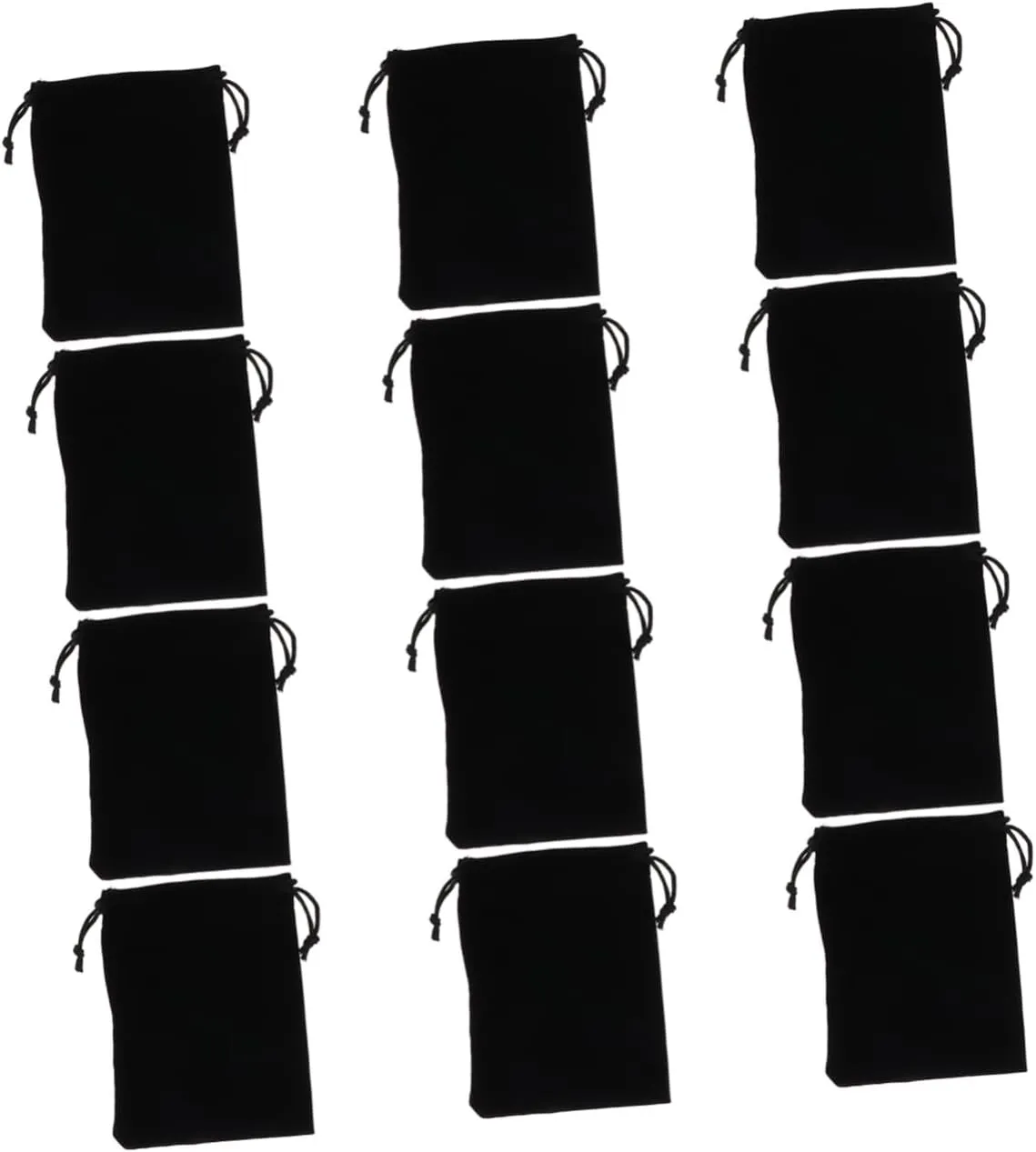 NOLITOY 2sets Velvet Jewelry Storage Bag 9x12cm Portable Multi-Function Pockets for Travel 12pcs*2