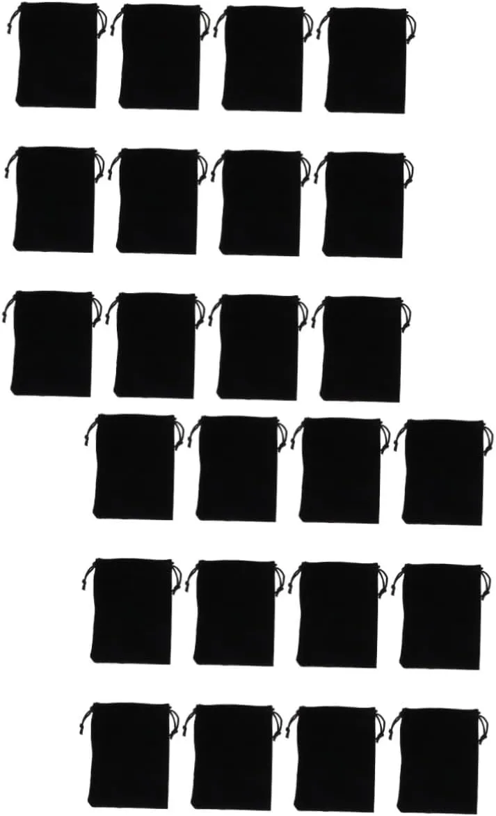 NOLITOY 2sets Velvet Jewelry Storage Bag 9x12cm Portable Multi-Function Pockets for Travel 12pcs*2