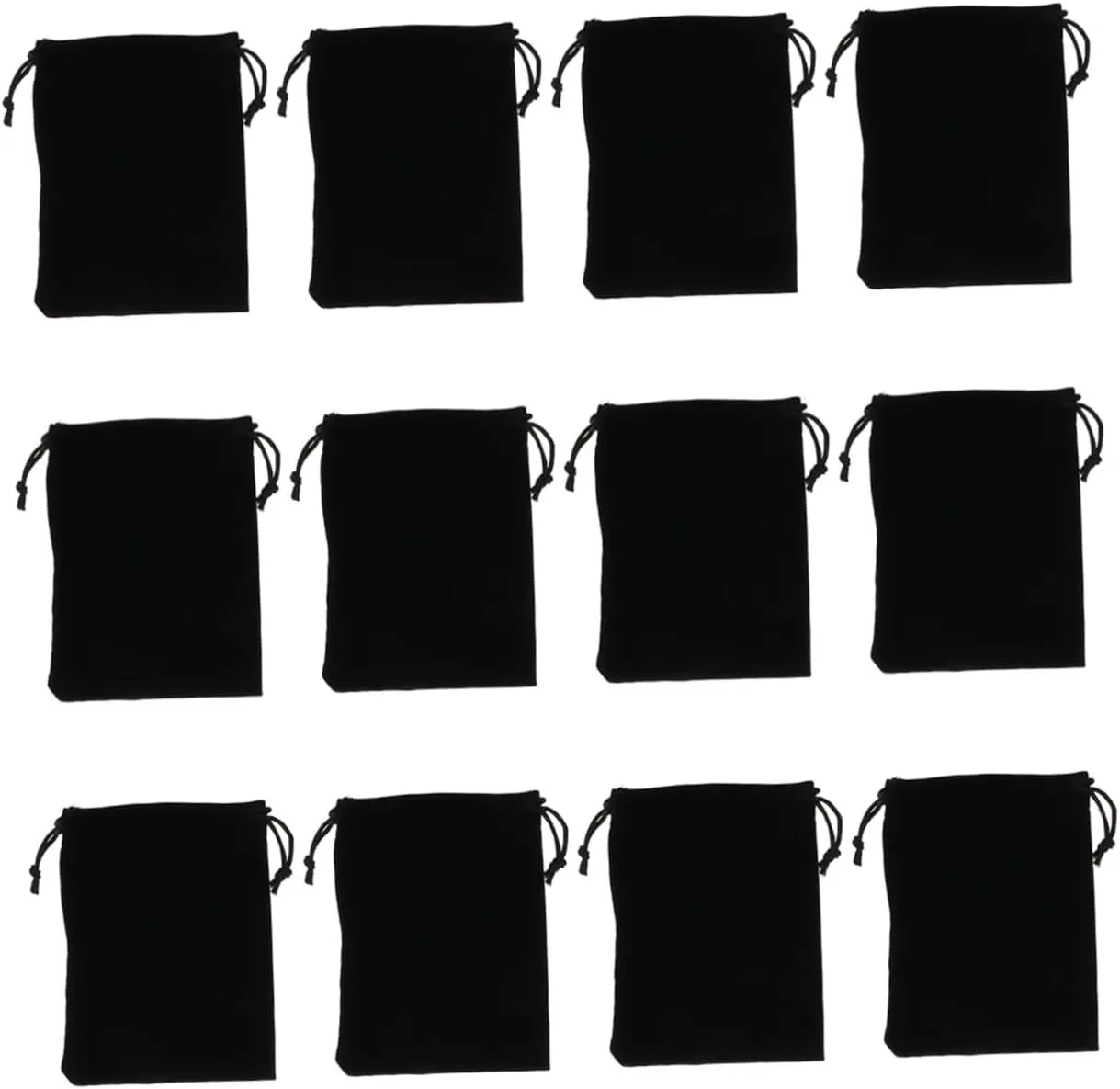 NOLITOY 2sets Velvet Jewelry Storage Bag 9x12cm Portable Multi-Function Pockets for Travel 12pcs*2