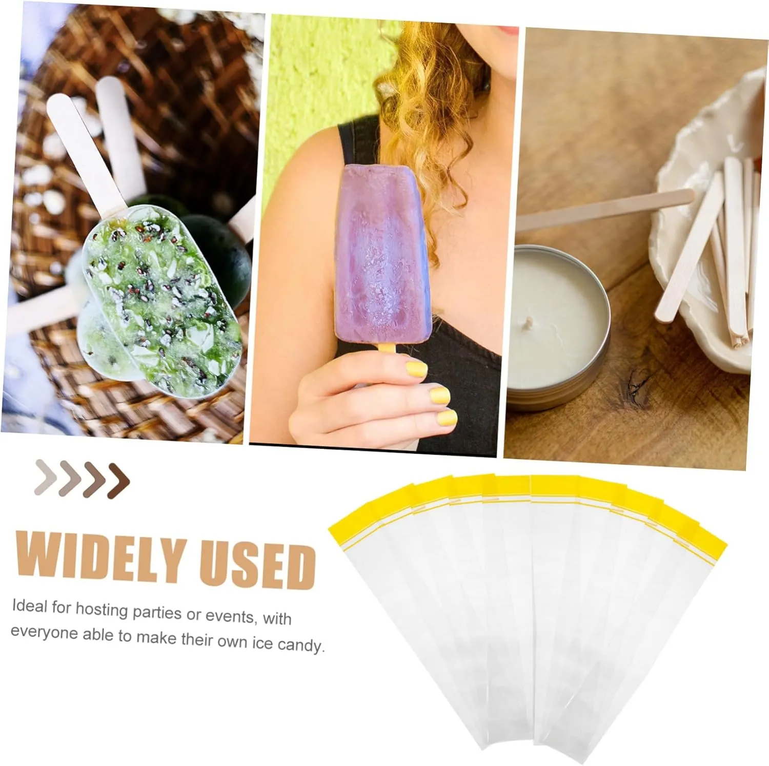 NOLITOY Reusable Ice Sucker Making Bag Ice Candy Bag Diy Ice Sucker Molds Plastic for Homemade Ice Cream