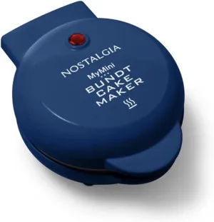 Nostalgia MyMini Lava & Bundt Cake Maker-mini breads, mini muffins, compact size (Navy)