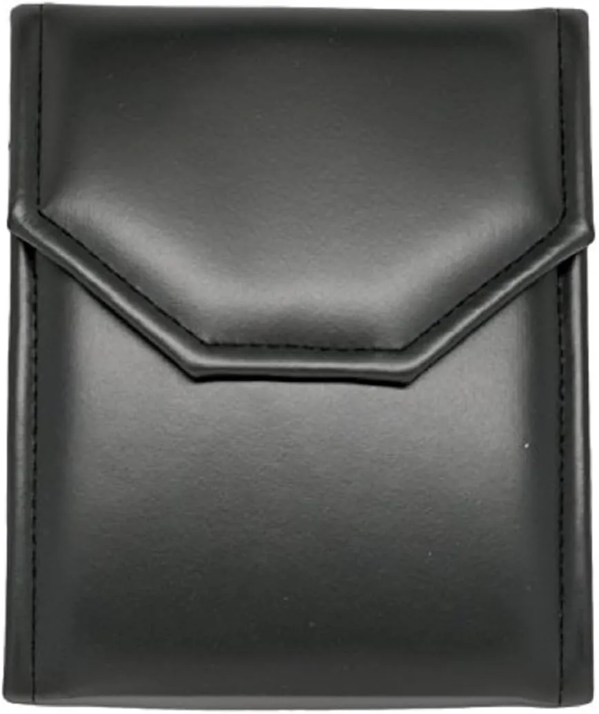 Novel Box Necklace Display Pearl Folder 7x5 inch Small Travel Jewelry Case - Wedding Jewelry Storage Holder with Smooth Finish - Jewelry Organizer Necklace Box - Black/Black Stitched