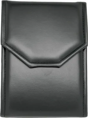 Novel Box Necklace Display Pearl Folder 8x6 inch Large Travel Jewelry Case - Wedding Jewelry Storage Holder with Smooth Finish - Jewelry Organizer Necklace Box - Black/Black Stitched