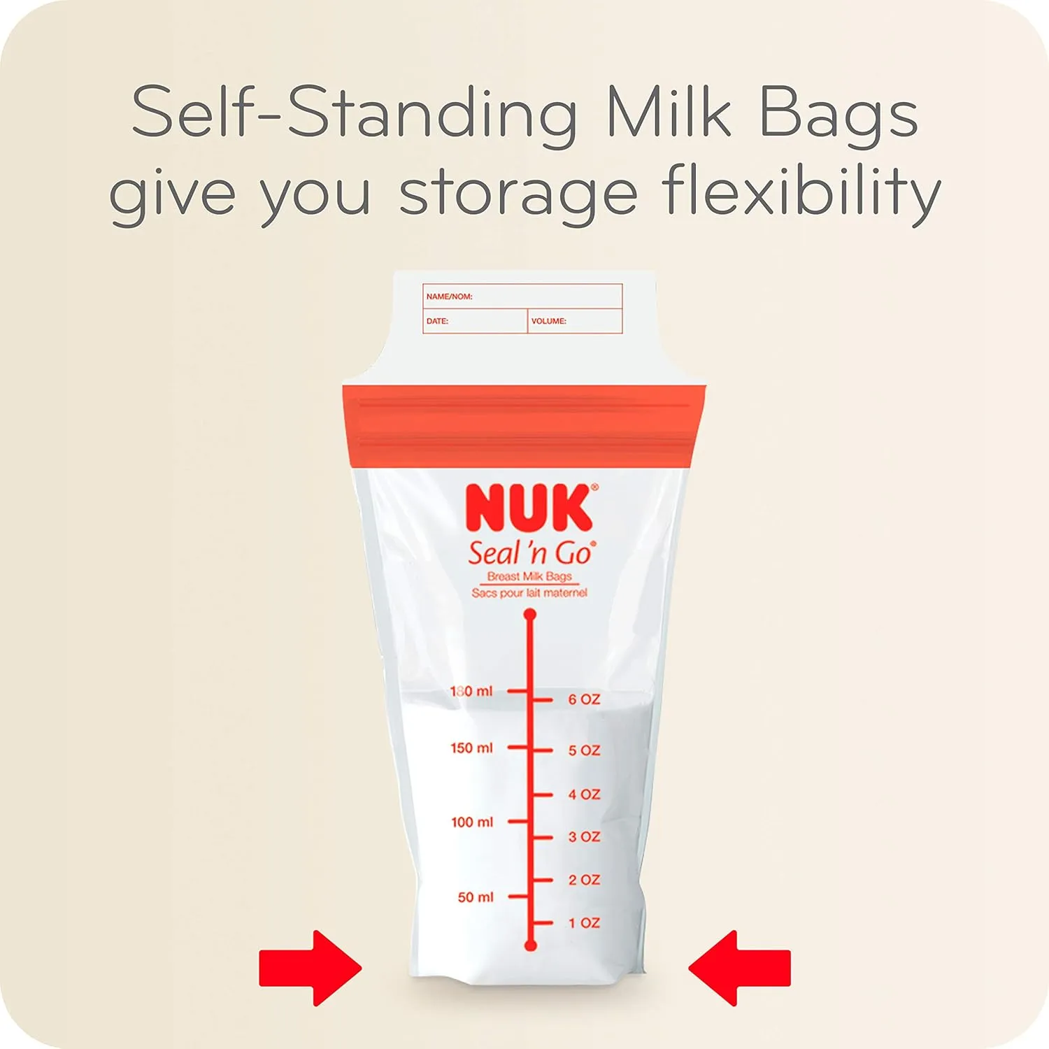 NUK Simply Natural Seal n' Go Breast Milk Bags