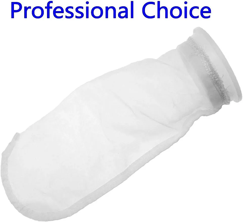 Nylon Mesh Filter Sock Bag 4 Inch Ring 50/100 / 200/300 / 400 Micron - by 15 Inch Long – 5 Pack (100 Micron - 4 Inch Ring)