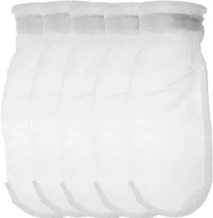 Nylon Mesh Filter Sock Bag 4 Inch Ring 50/100 / 200/300 / 400 Micron - by 15 Inch Long – 5 Pack (100 Micron - 4 Inch Ring)
