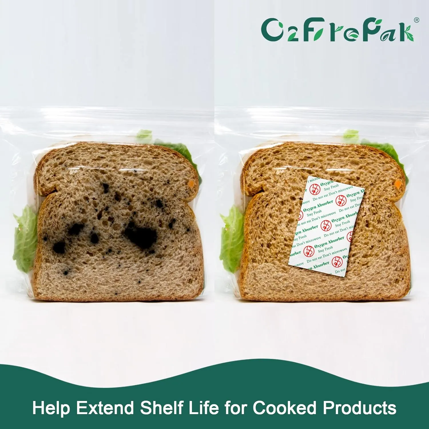 O2frepak 500CC(30-Pack) Food Grade Anti Oil Oxygen Absorbers Packets For Food Storage,Oxygen Absorbers Storage Packets With Oxygen Indicator In Vacuum Bag And 3 Times Oxygen Absorption Capacity