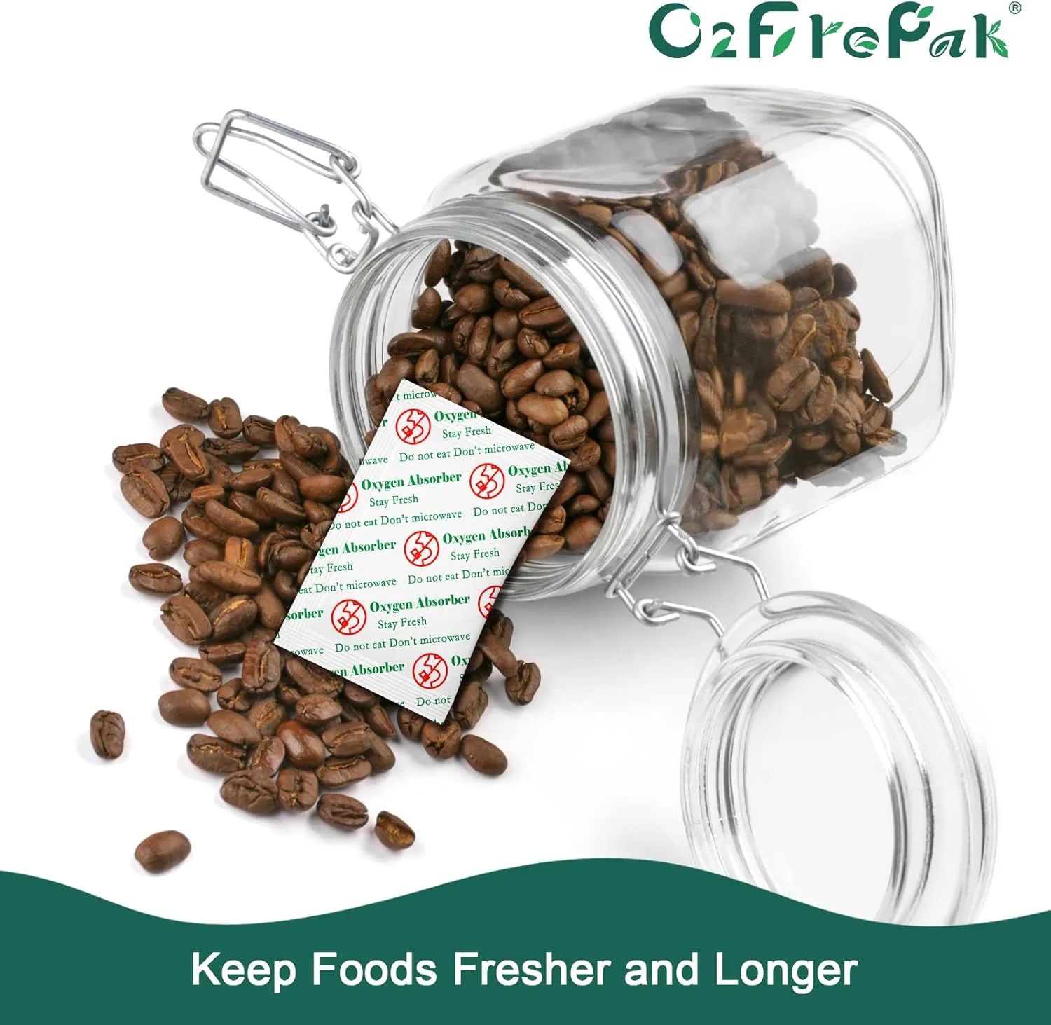 O2frepak 50CC(200-Pack) Food Grade Oxygen Absorbers Packets for Home Made Jerky and Long Term Food Storage,With Oxygen Indicator In Vacuum Bag and 3 times Oxygen Absorption Capacity