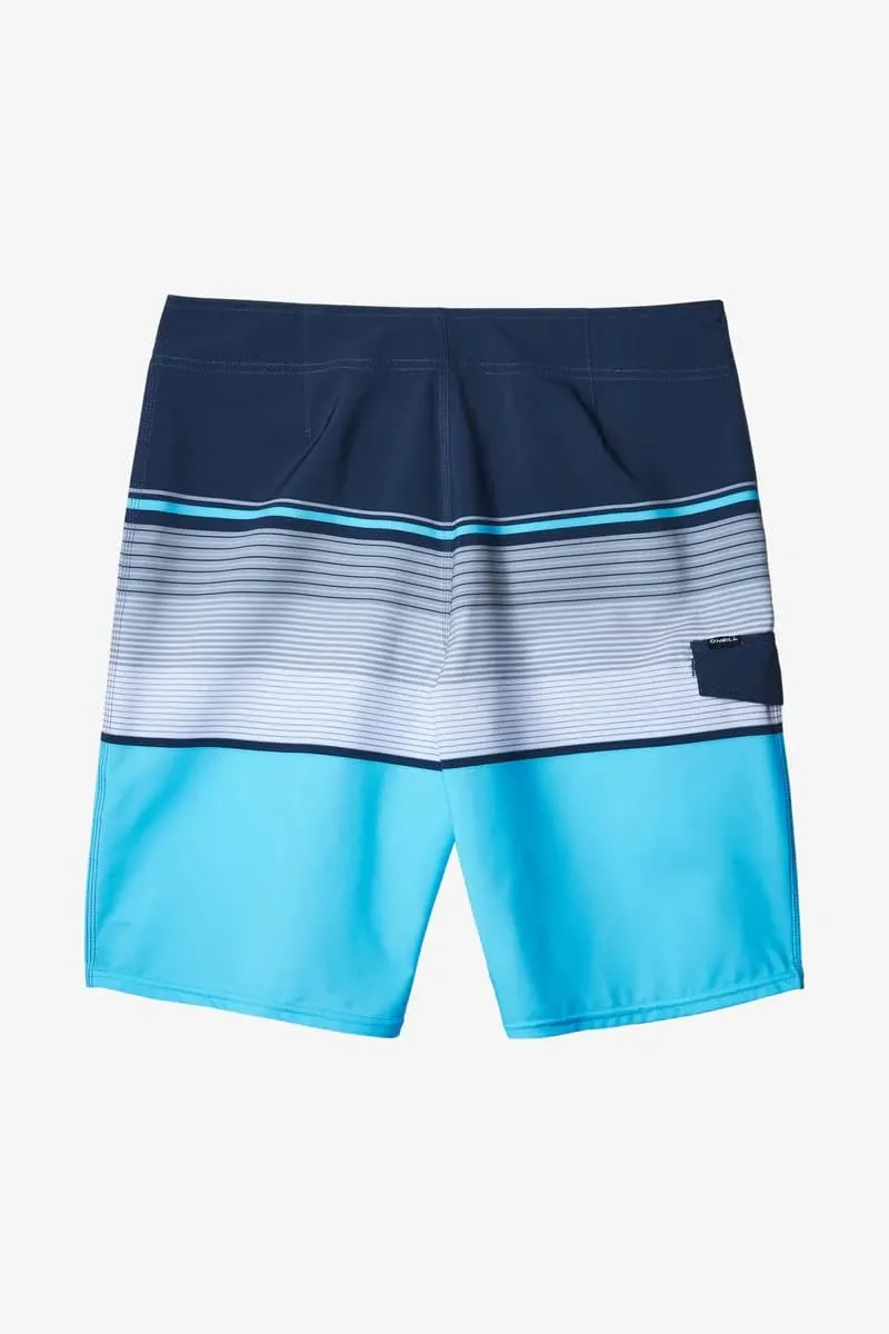 O'NEILL Men's 21 Inch 4-Way Stripe Boardshorts - Quick Dry Swim Trunks for Men with Fabric and Pockets