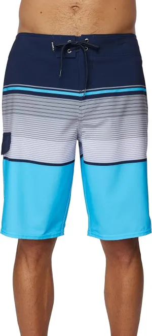 O'NEILL Men's 21 Inch 4-Way Stripe Boardshorts - Quick Dry Swim Trunks for Men with Fabric and Pockets