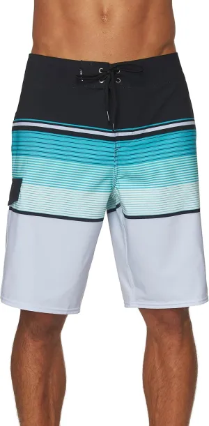 O'NEILL Men's 21 Inch 4-Way Stripe Boardshorts - Quick Dry Swim Trunks for Men with Fabric and Pockets