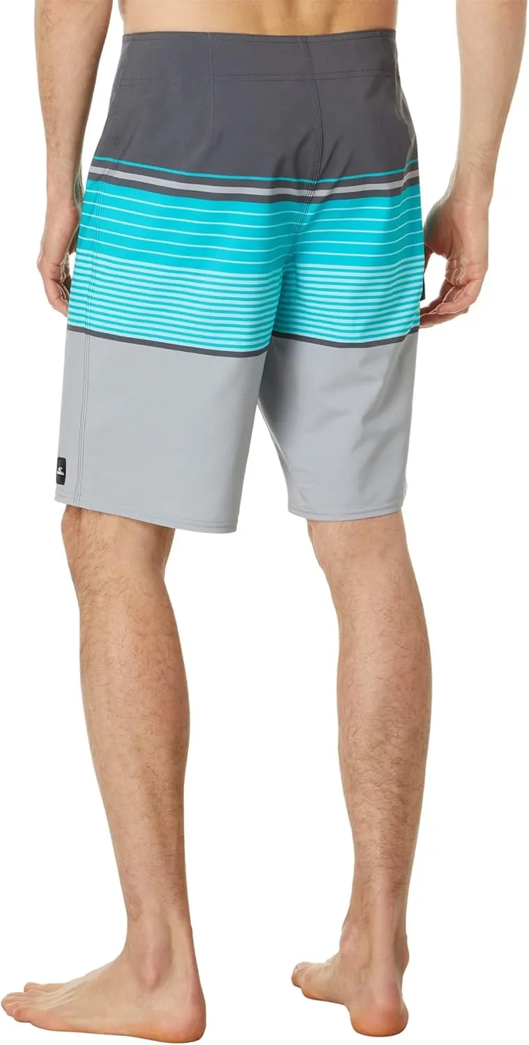 O'NEILL Men's 21 Inch Lennox Stripe Boardshorts - Quick Dry Swim Trunks for Men with Fabric and Pockets