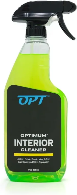 Optimum Interior Cleaner - Car Interior Cleaning and Detailing Spray - Safe on Leather, Upholstery, Interior Trim, Dash, and Plastic (17 oz)