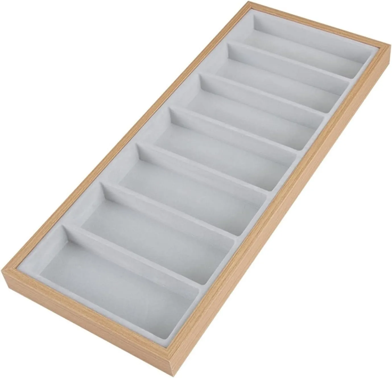 Organizer Display Box Wooden Velvet Jewelry Display Packaging Props Fashion Case Stand