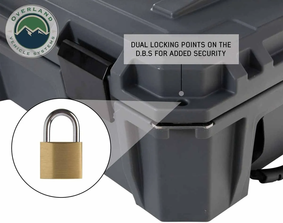 Overland Vehicle Systems D.B.S. 117 QT Dry Box Storage with Drain and Bottle Opener | Dark Grey | Waterproof Sealing | Heavy Duty Latches | 40100021
