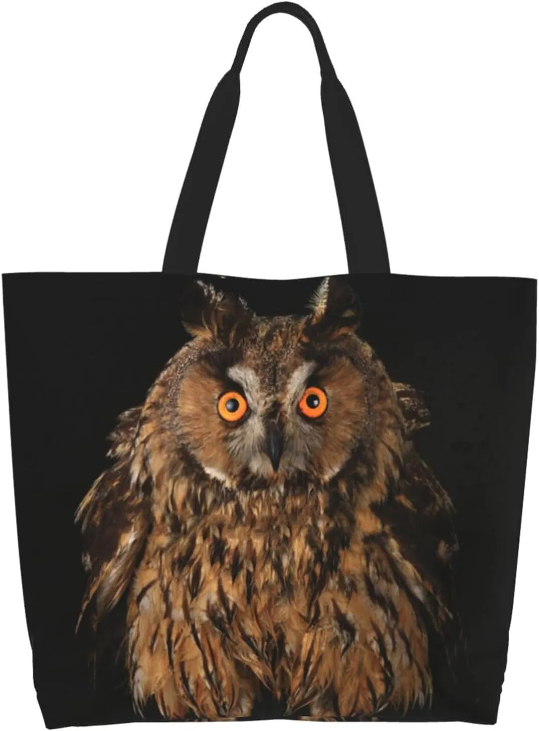 Owl Canvas Tote Bag Animal Shoulder Bag Handbag Cute Casual Grocery Bags Funny Bag for Outdoor