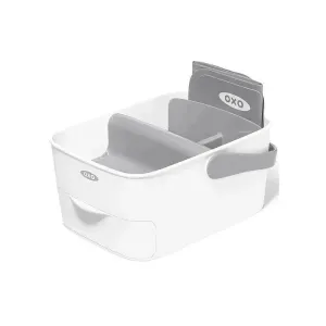 Oxo - Caddy de fraldas infantil com trocador, branco/cinza 