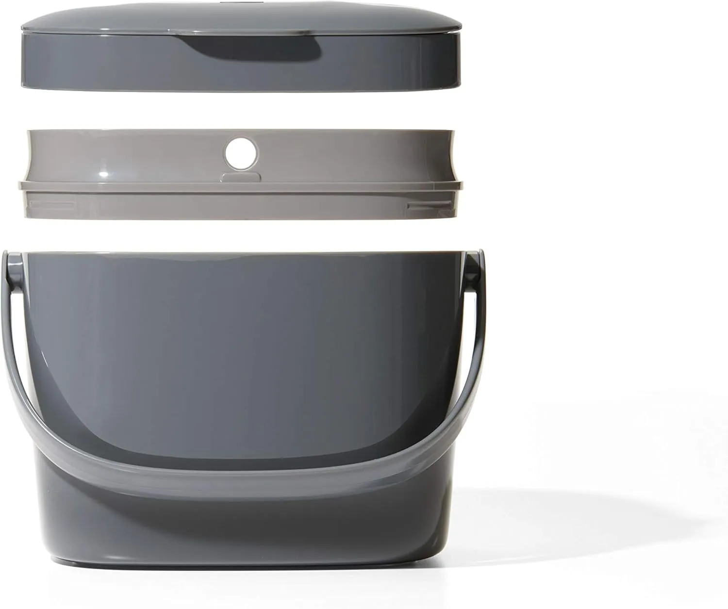 OXO Good Grips EASY-CLEAN COMPOST BIN - CHARCOAL - 1.75 GAL/6.62 L, Plastic, 8.3"L x 10.15"W x 12"H