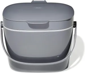 OXO Good Grips EASY-CLEAN COMPOST BIN - CHARCOAL - 1.75 GAL/6.62 L, Plastic, 8.3"L x 10.15"W x 12"H