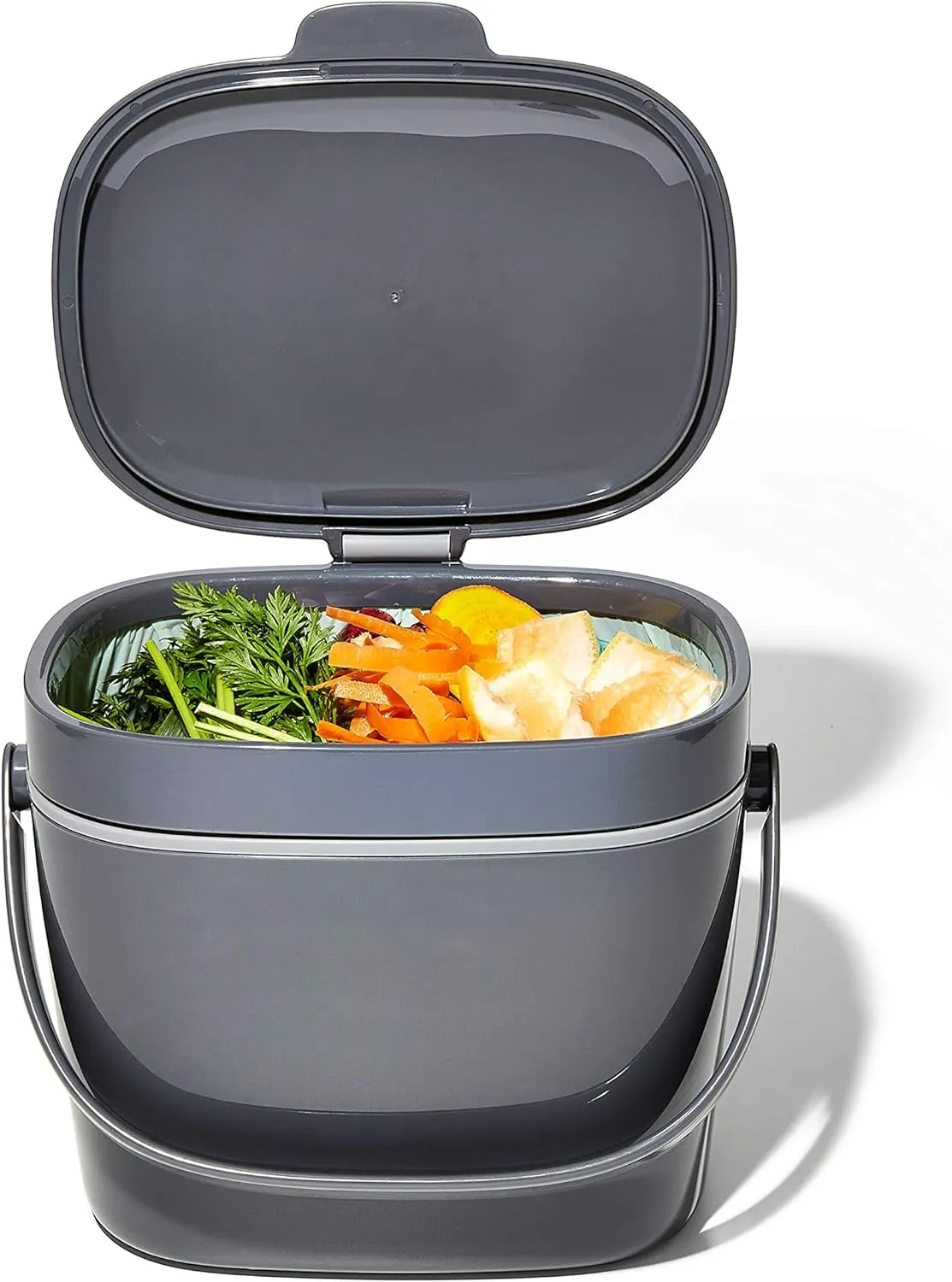 OXO Good Grips EASY-CLEAN COMPOST BIN - CHARCOAL - 1.75 GAL/6.62 L, Plastic, 8.3"L x 10.15"W x 12"H