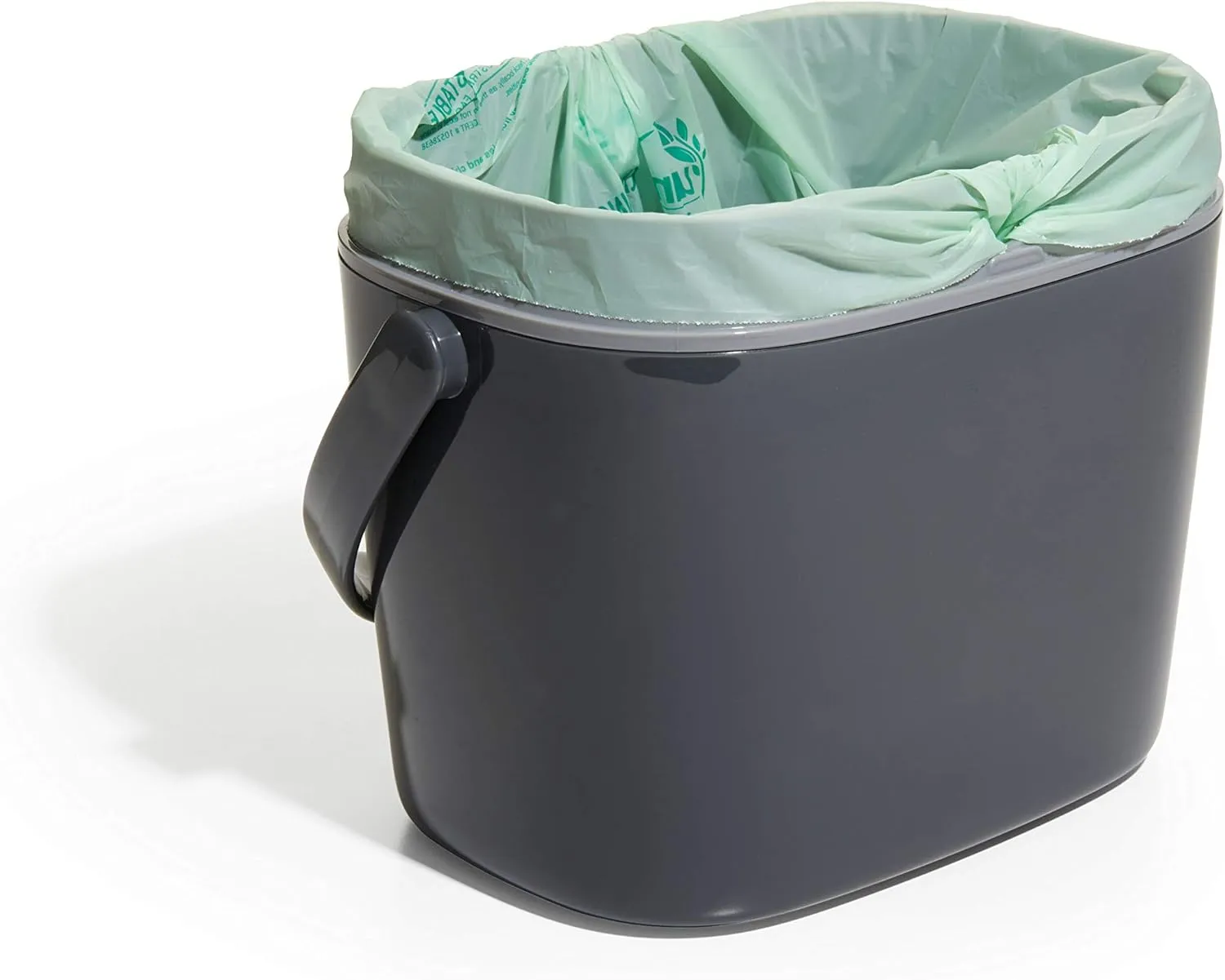 OXO Good Grips EASY-CLEAN COMPOST BIN - CHARCOAL - 1.75 GAL/6.62 L, Plastic, 8.3"L x 10.15"W x 12"H