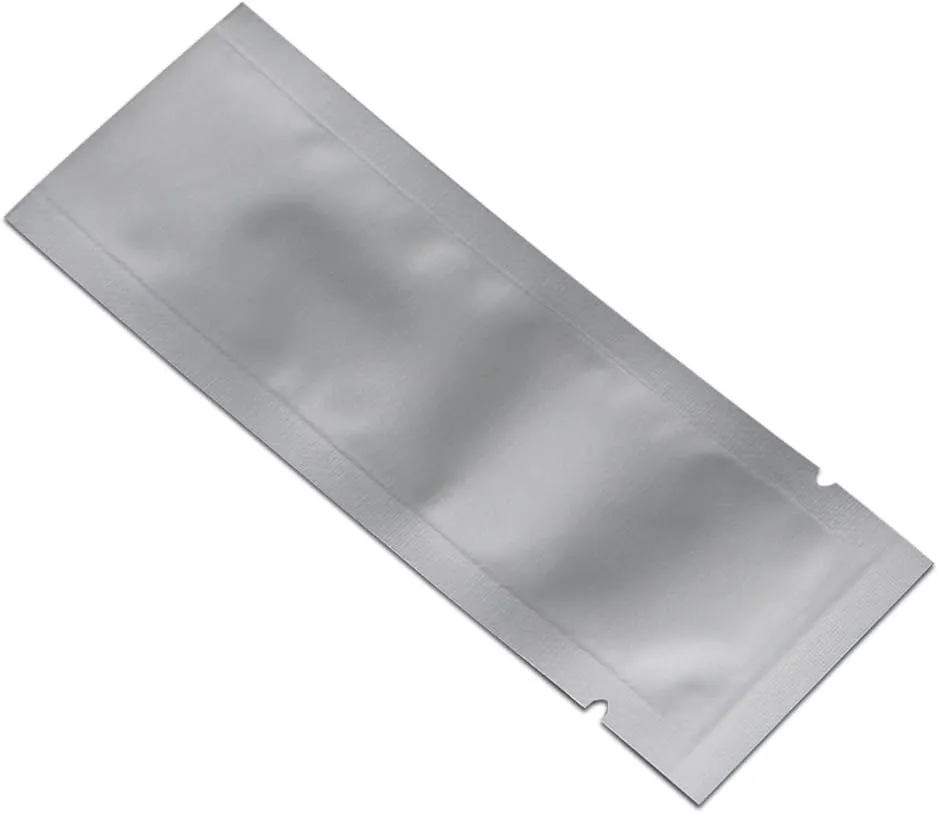 PABCK 200 Pieces 2.36x8.6 inch (Inside Size 1.96x8.2 inch) Coffee Food Storage Heat Seal Pure Mylar Foil Bag Vacuum Pouch for Sample Packaging