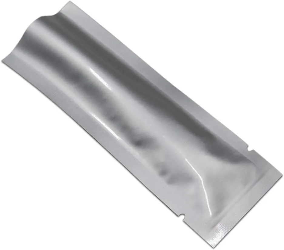 PABCK 200 Pieces 2.36x8.6 inch (Inside Size 1.96x8.2 inch) Coffee Food Storage Heat Seal Pure Mylar Foil Bag Vacuum Pouch for Sample Packaging