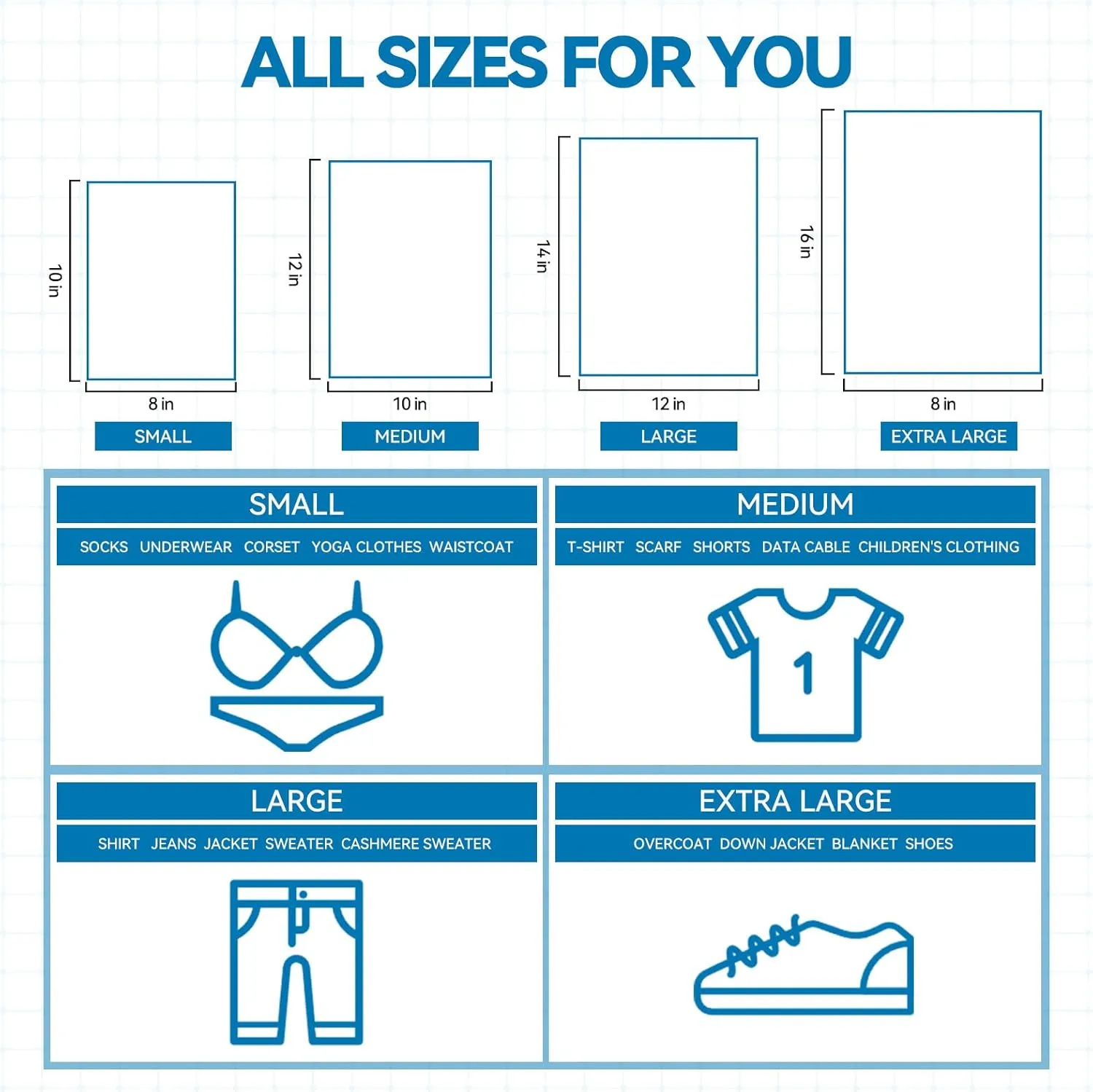 Packaging Bags for Clothing Clear Apparel Bag for Shipping Plastic Frosted Bags for Clothes,100 Pcs,3 Mil,10''x12'',with Vent Holes
