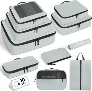 Packing Cubes for Travel | 10 Set Mint |Durable Luggage Organizer 4 Size(Extra Large, Large, Medium, Small),Comprehensive Cubes for Toiletry,Underwear, Shoe,Travel Essentials,Efficient Women Gifts