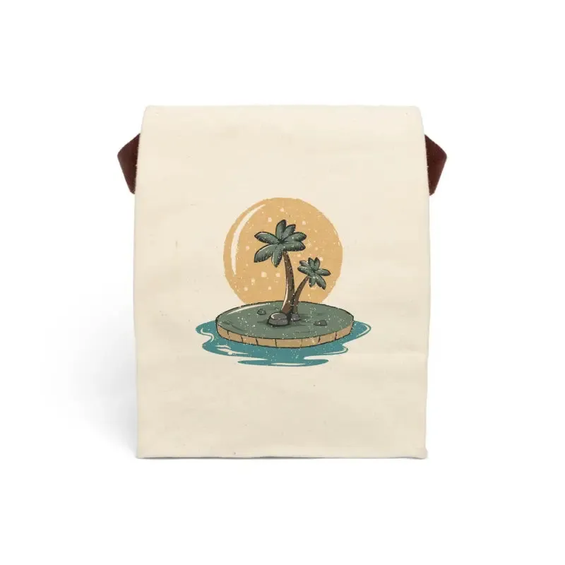 Palm Tree Canvas Lunch Bag for Trendy Meal Vibes