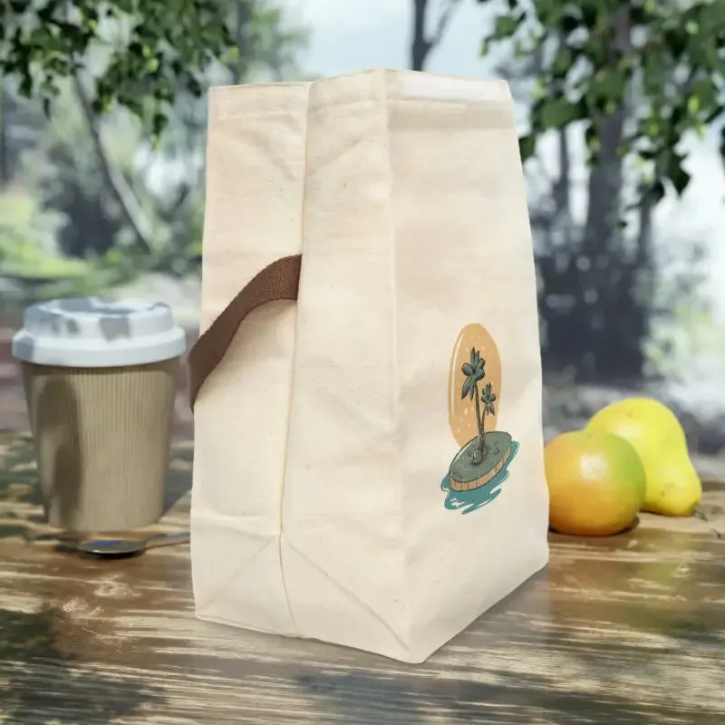 Palm Tree Canvas Lunch Bag for Trendy Meal Vibes