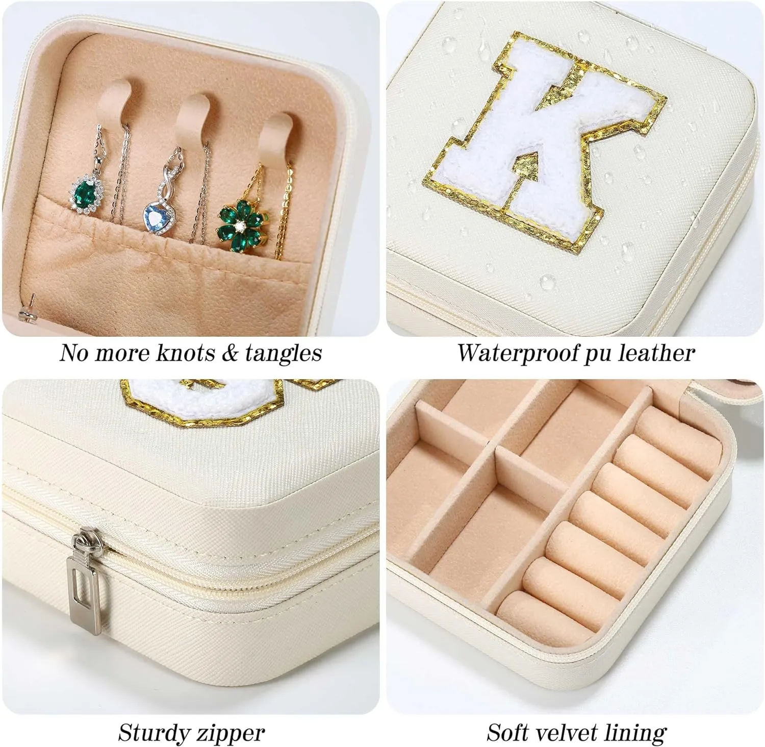 Parima Travel Jewelry Case - White Gift for Female Friends and Bridesmaids - Self Care, Birthday and Bride Gifts