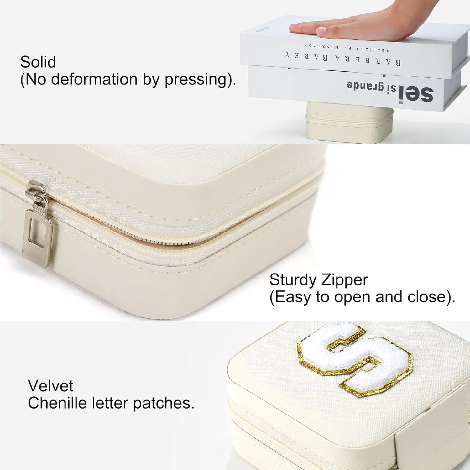 Parima Travel Jewelry Case - White Gift for Female Friends and Bridesmaids - Self Care, Birthday and Bride Gifts
