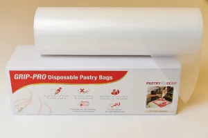PastryGear Grip-Pro 21-Inch Nonskid Ultra Thick Disposable Pastry/Decorating/Piping Bags with Dispenser - 100 Pcs
