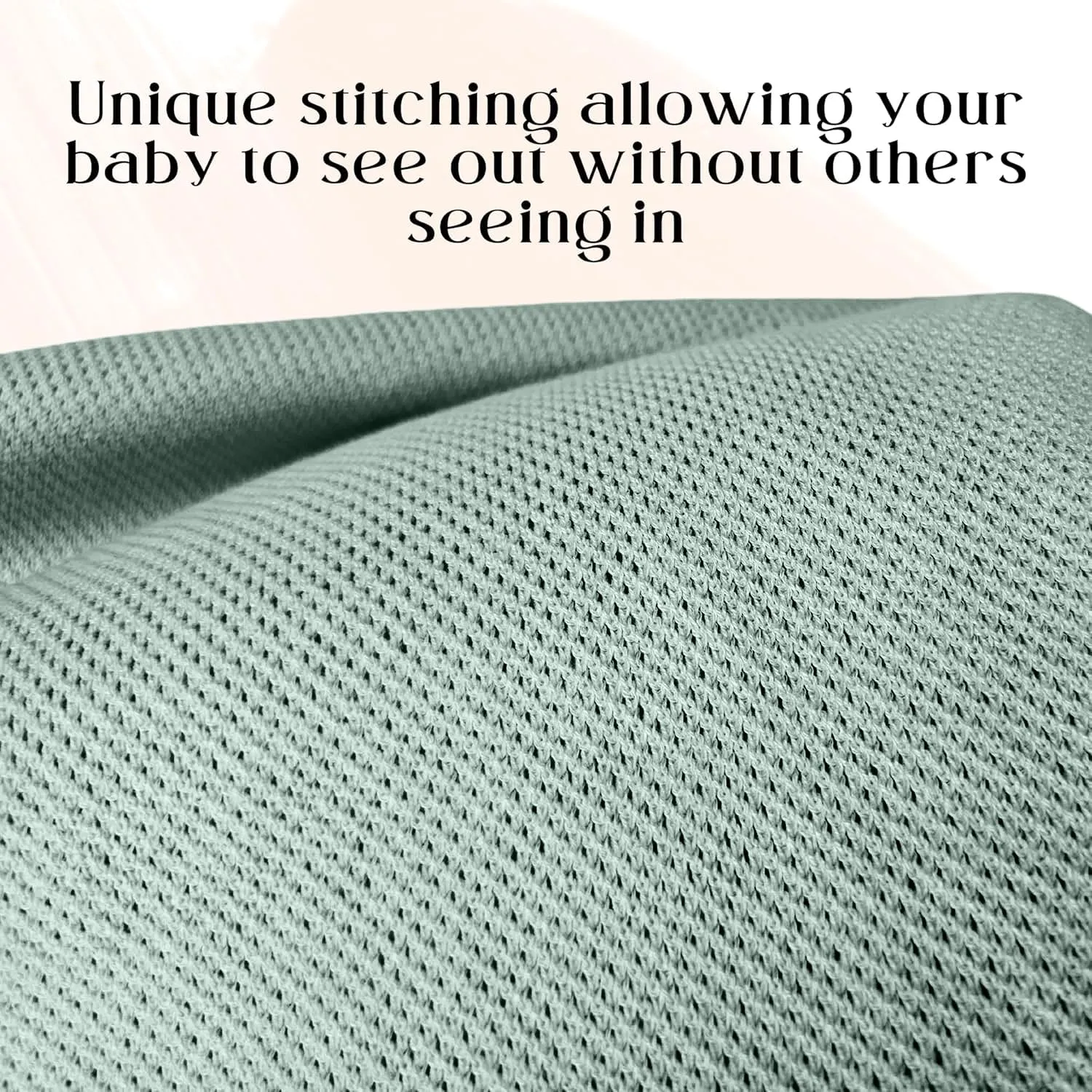 Peekaboo Nursing Cover Up for Breastfeeding - Breathable Knit - Soft Organic Cotton & Cashmere Breast Feeding Poncho for Women - Privacy Feature - Includes Mesh Laundry Bag (Sage)