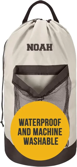 Personalized Laundry Bag Heavy Duty Custom Senior University XL Bag Backpack with Hanging Shoulder Strap & Mesh Pocket - Back to School College Graduation Gift - Choose Your Font & Thread Color