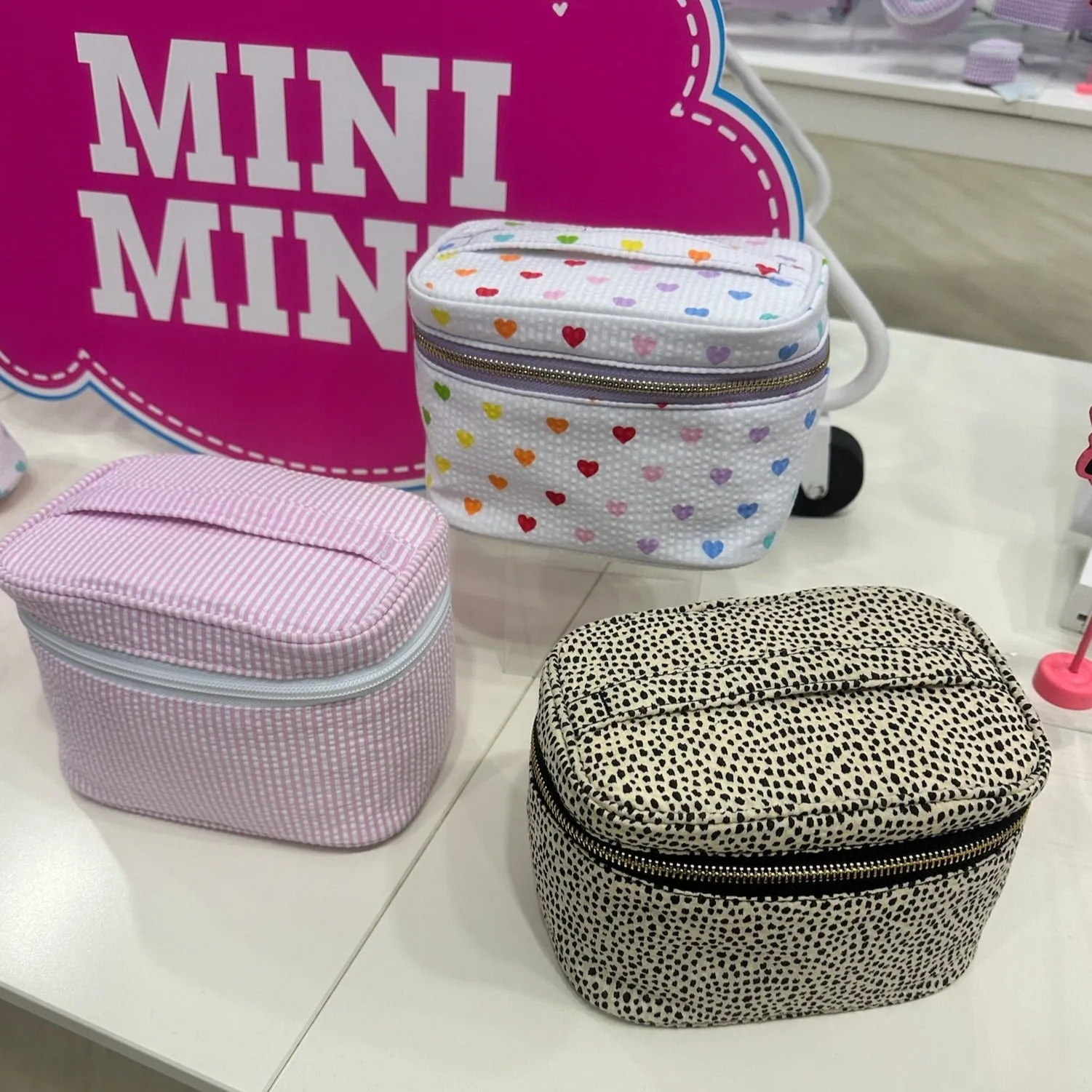 Personalized Tiny Hearts Mini Train Case