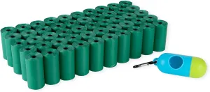 PETSWORLD Scented Dog Poop Bags, Biodegradable Waste Bags for Dogs with Dispenser and Leash Clip, Thick, Sturdy Leak-proof Poop Waste Bags, Odor Proof Bags in Cucumber Scent, 1000 Count Poop Bag Rolls