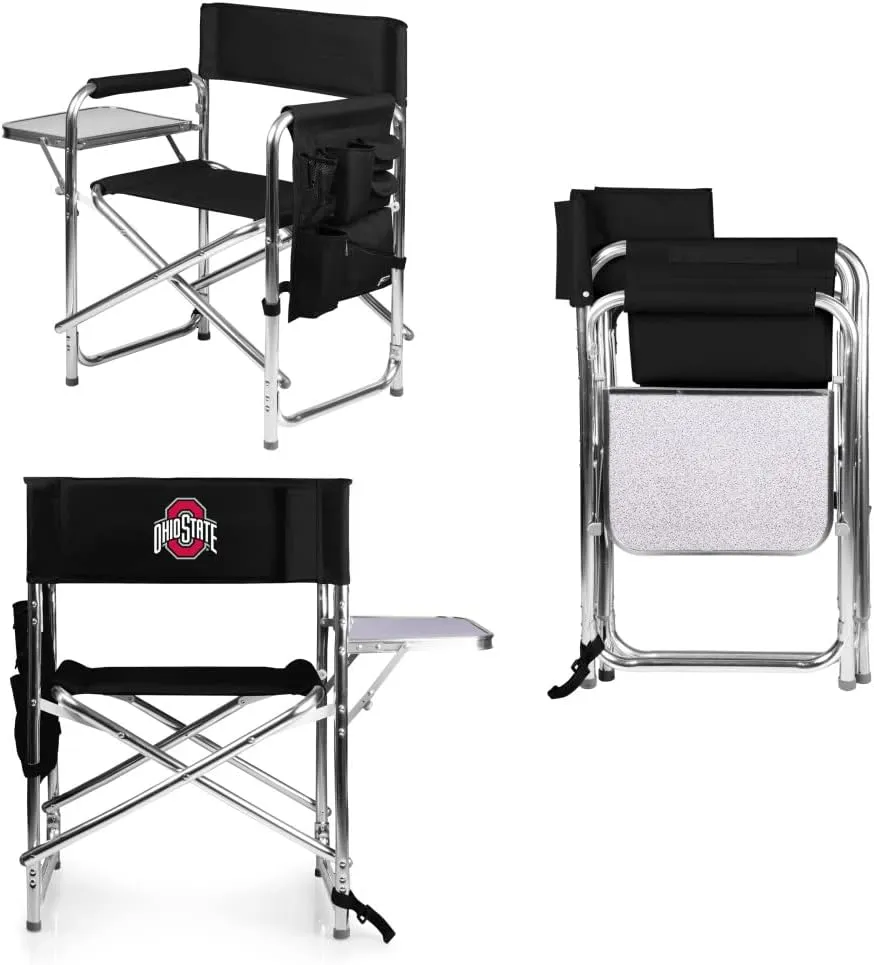 PICNIC TIME NCAA Cal Bears Sports Chair with Side Table - Beach Chair - Camp Chair for Adults