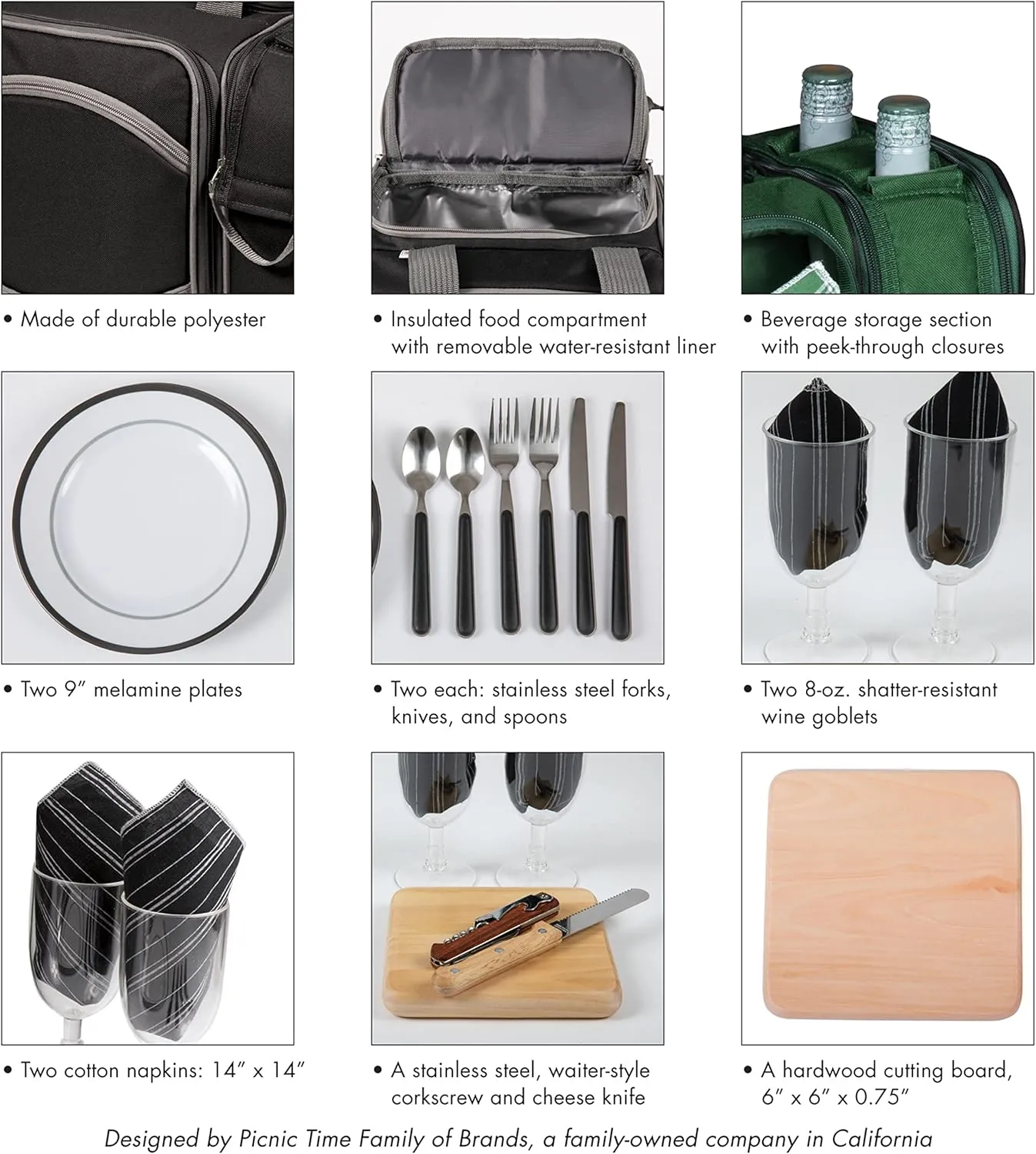 Picnic TIME NCAA Malibu Cooler Picnic Basket - Insulated Cooler Tote with Picnic Set