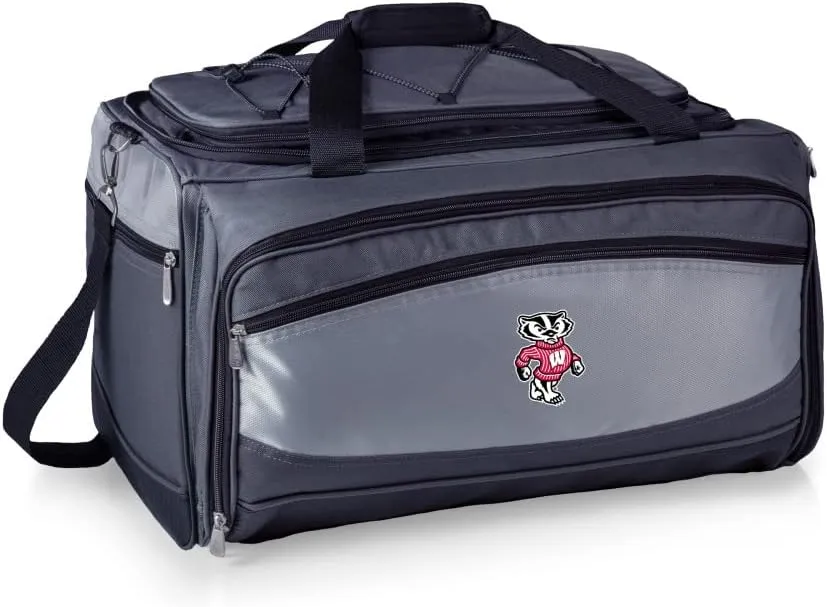 PICNIC TIME NCAA Unisex-Adult NCAA Buccaneer Portable Charcoal Grill & Cooler Tote