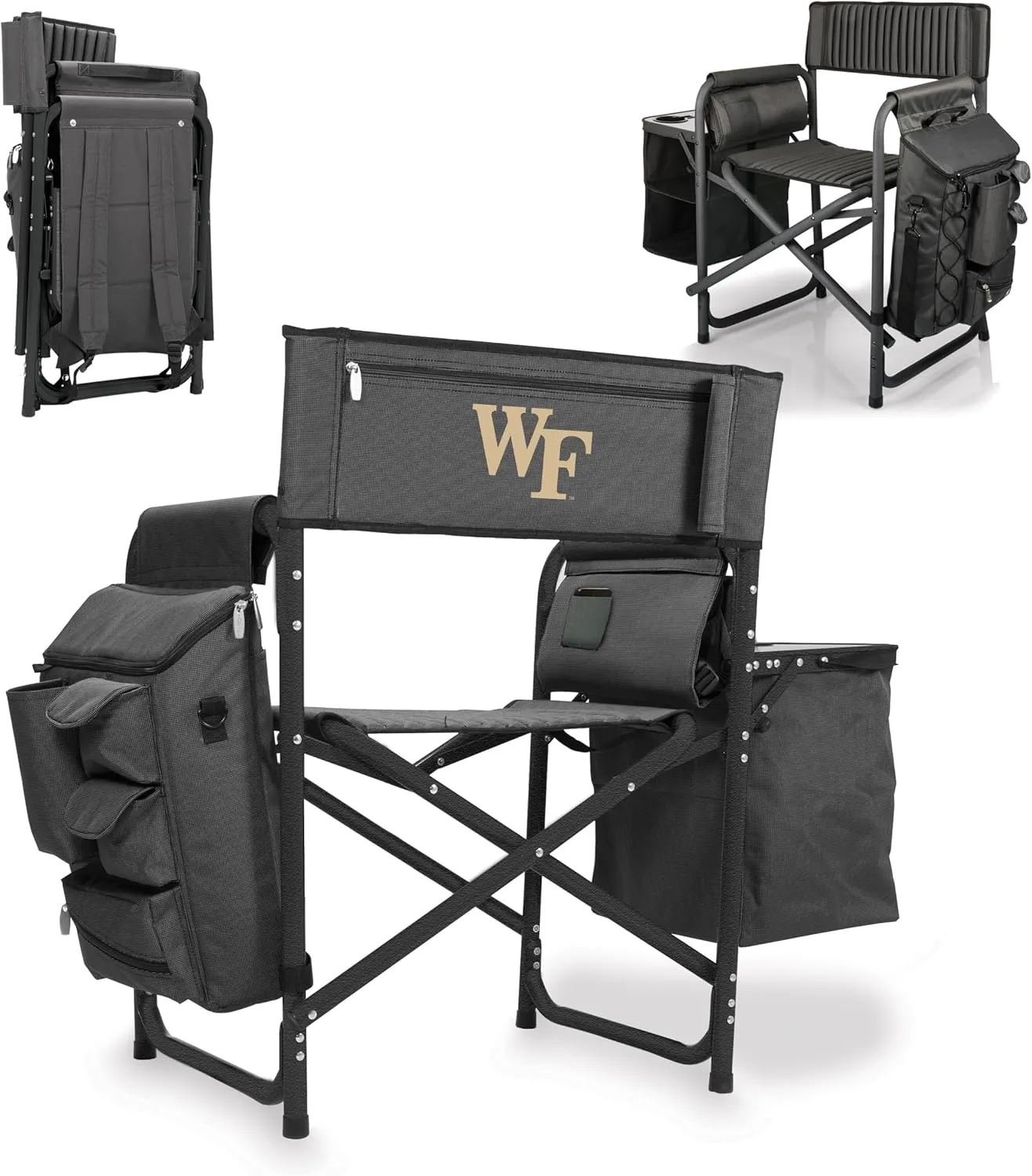 PICNIC TIME NCAA Wake Forest Demon Deacons Fusion Camping Chair with Side Table and Soft Cooler