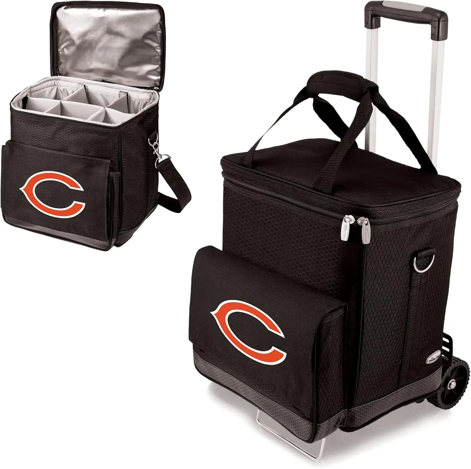 PICNIC TIME NFL Unisex-Adult NFL Cellar 6-Bottle Wine Carrier & Cooler Tote with Trolley