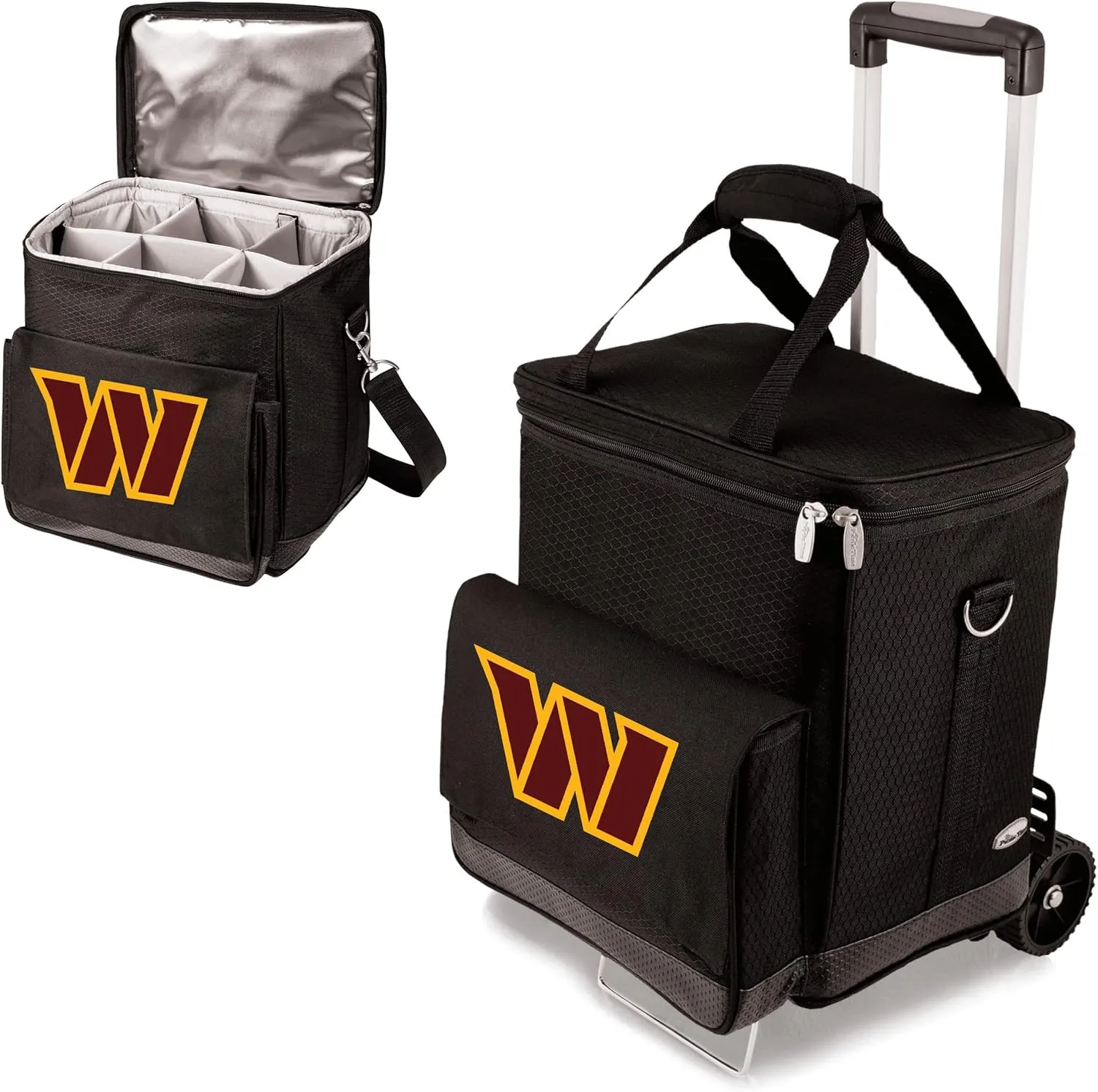 PICNIC TIME NFL Unisex-Adult NFL Cellar 6-Bottle Wine Carrier & Cooler Tote with Trolley