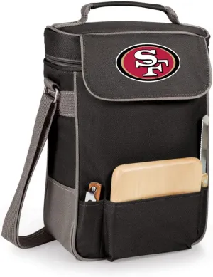 PICNIC TIME NFL Unisex-Adult NFL Duet Wine and Cheese Tote Bag, Insulated Wine Bag with Cheese Board