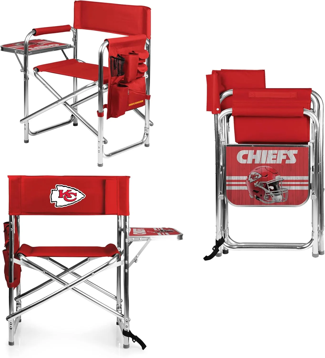 PICNIC TIME NFL Unisex-Adult NFL Sports Chair with Side Table, Beach Chair, Camp Chair for Adults