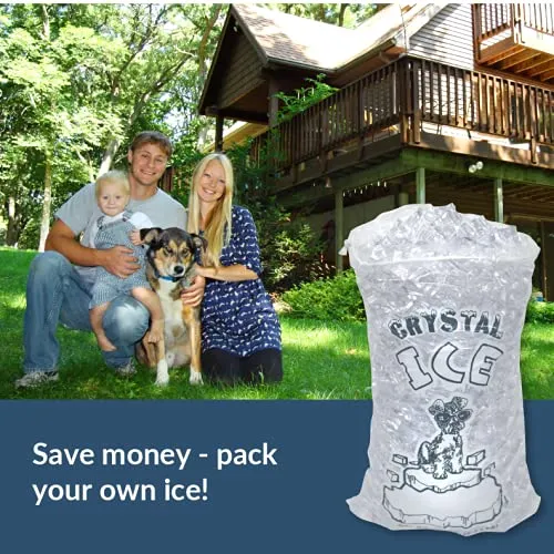 Pinnacle Mercantile Plastic Ice Bags 10 Lb. With Draw String Closure Pack 500