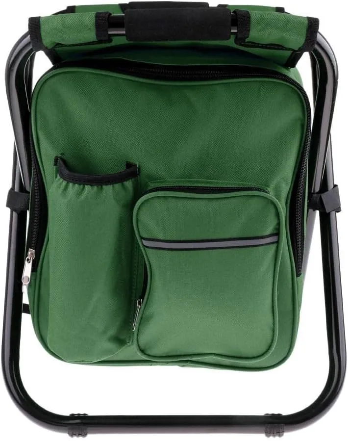 pistro Fishing Folding Stool Chair with Insulated Cooler Backpack